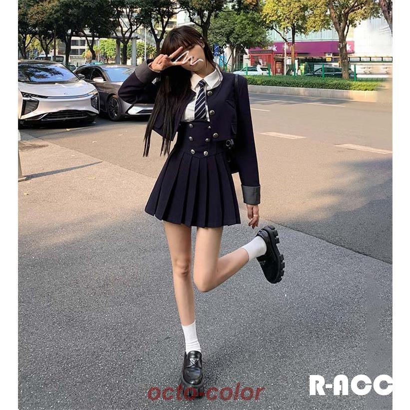 韓国 制服 ブレザー なんちゃって制服 セット ジャケット 白シャツ