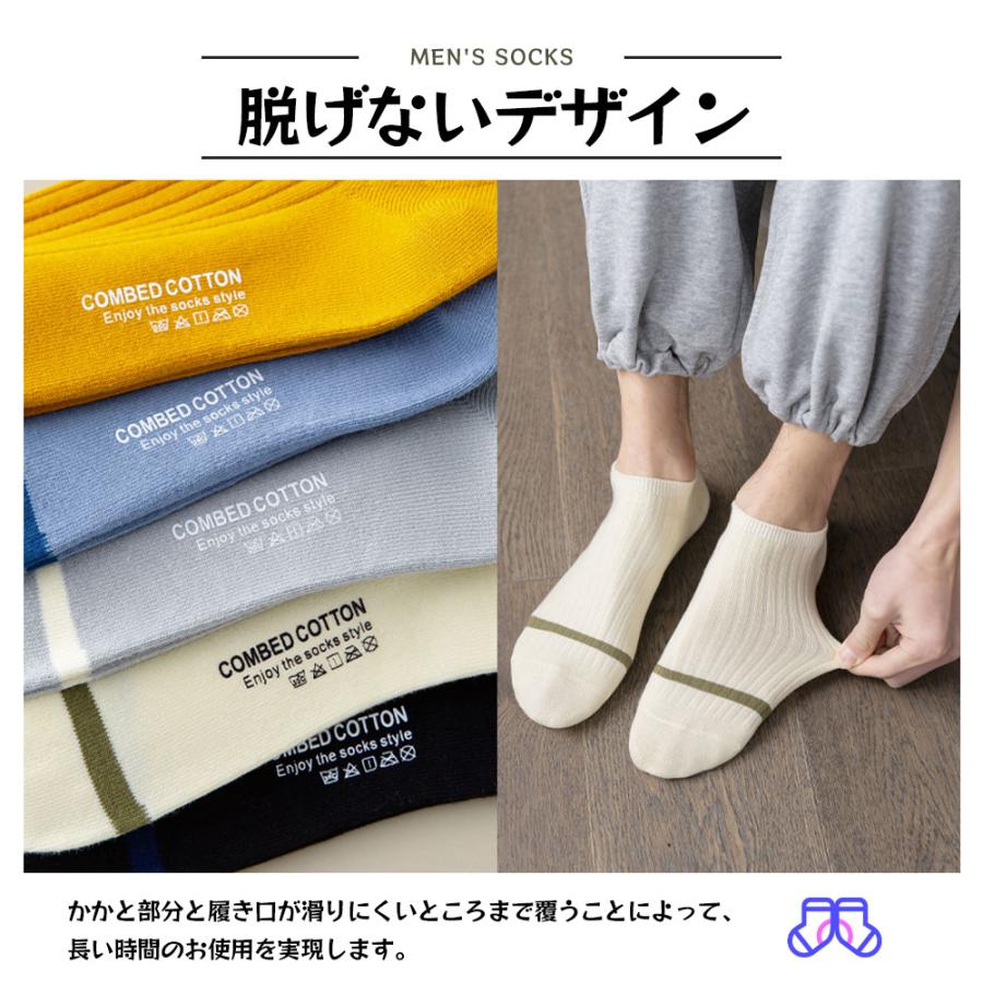 靴下 ソックス ノーショーソックス メンズ 6足セット 24-27cm 防臭 抗菌 柔らかい 通気性 無地 男性靴下 くつした 室内 |  | 04