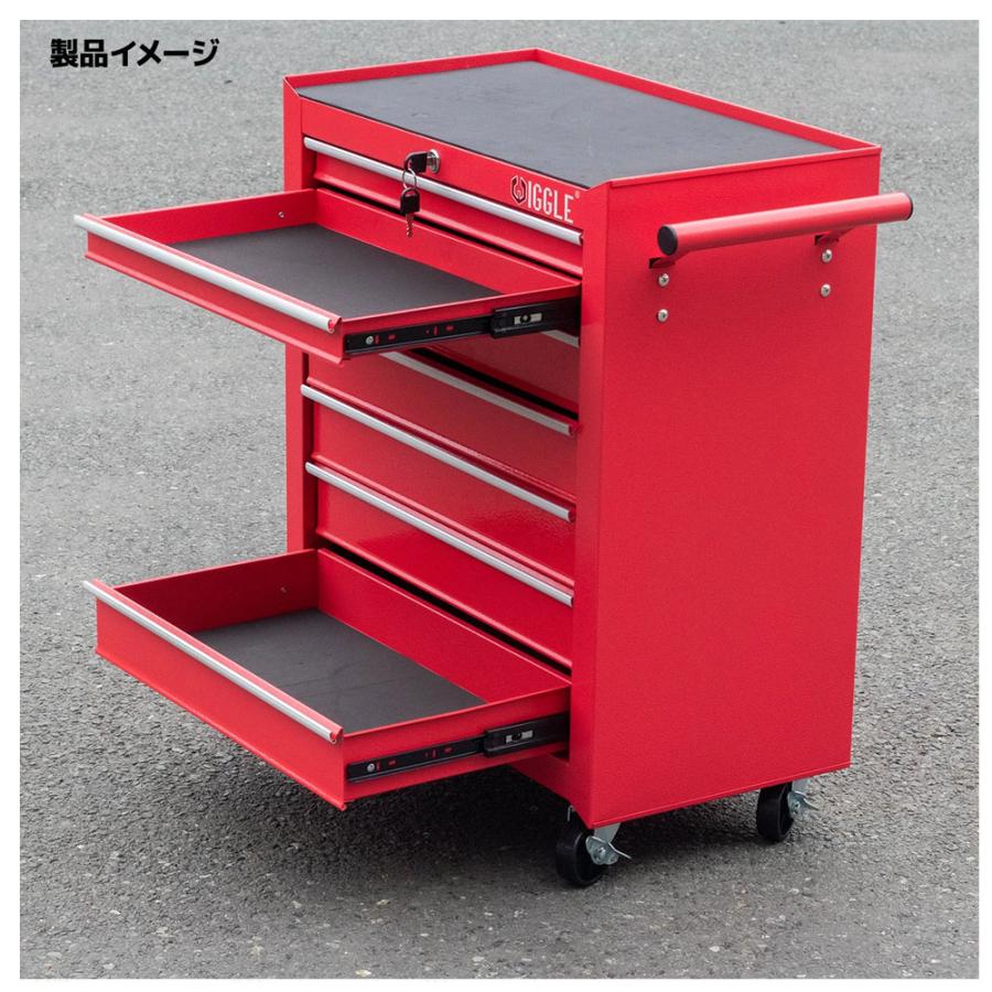 7段キャビネットツールボックス 鍵付き カラー選択(赤/黒) / ローラーキャビネット キャスター ストッパー付き |  | 07