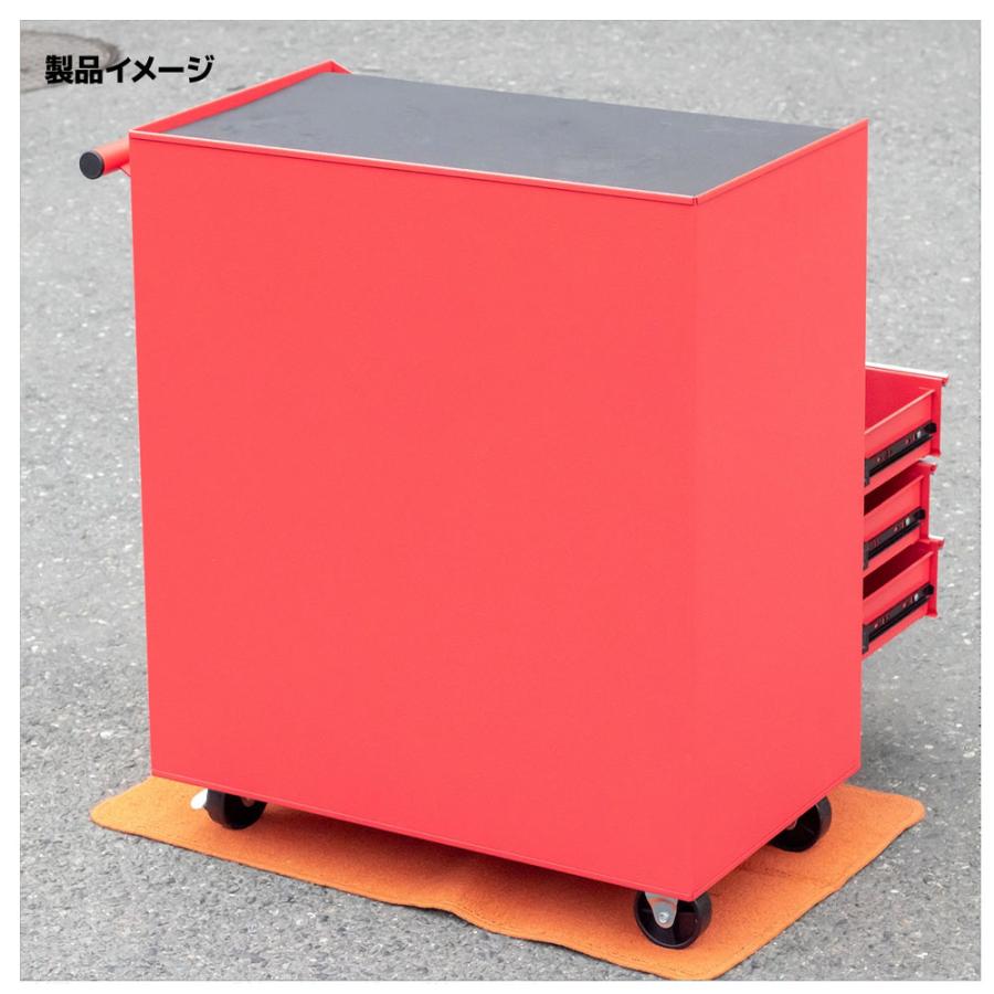 7段キャビネットツールボックス 鍵付き カラー選択(赤/黒) / ローラーキャビネット キャスター ストッパー付き |  | 08
