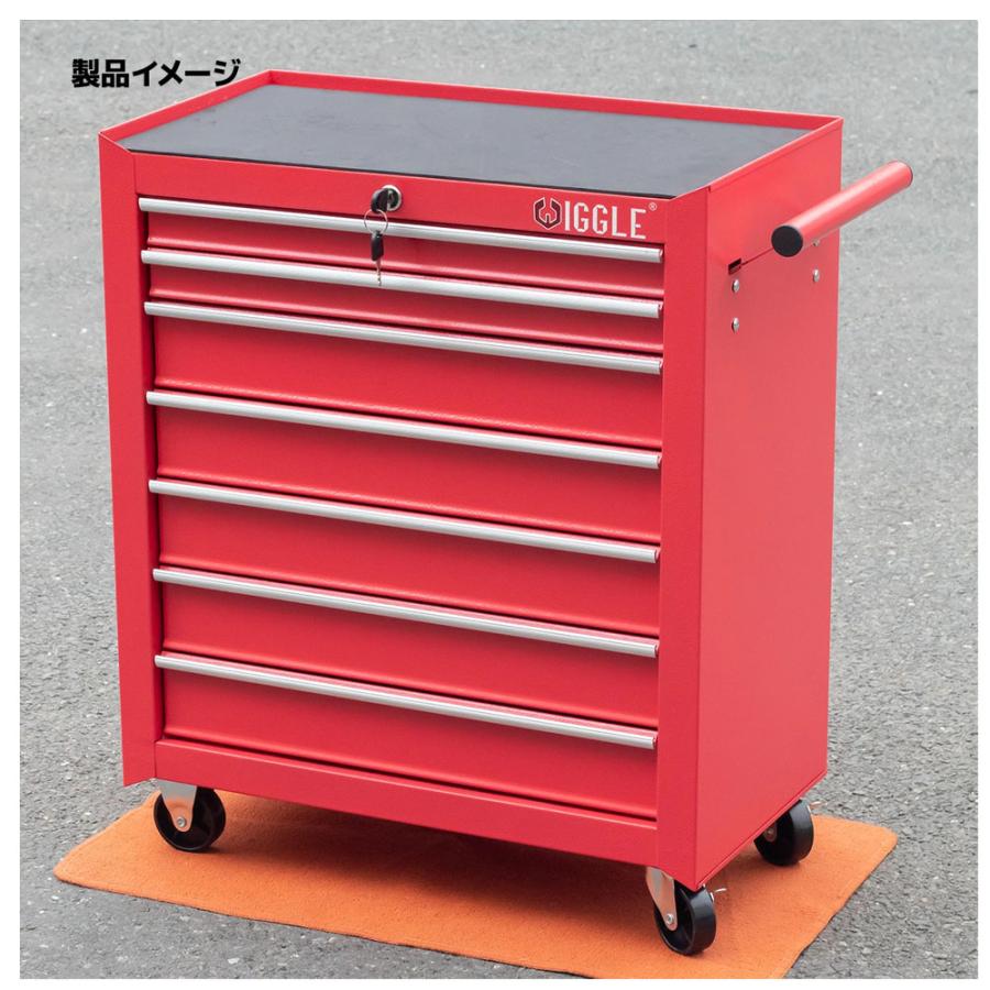 7段キャビネットツールボックス 鍵付き カラー選択(赤/黒) / ローラーキャビネット キャスター ストッパー付き |  | 09
