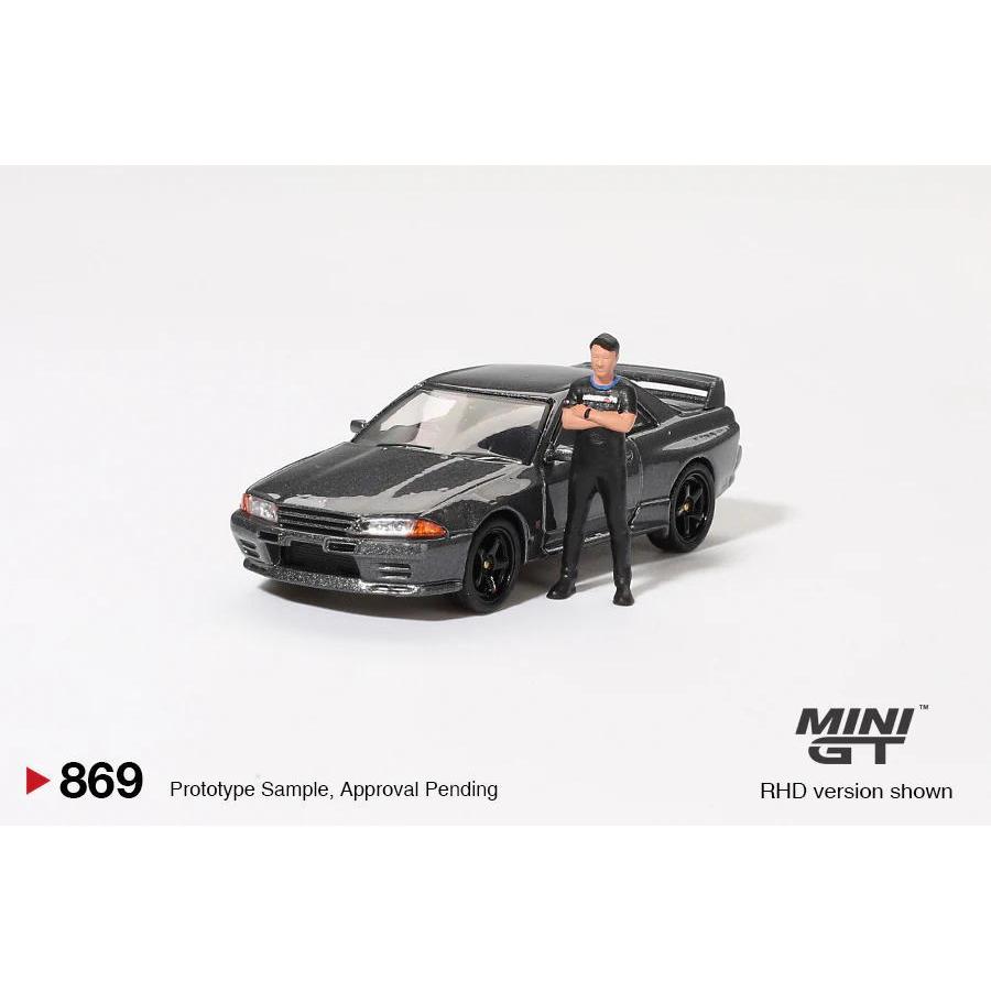 1/64 Nissan Skyline GT-R (R32) Gunmetal W /Matsuda Figure 松田次生