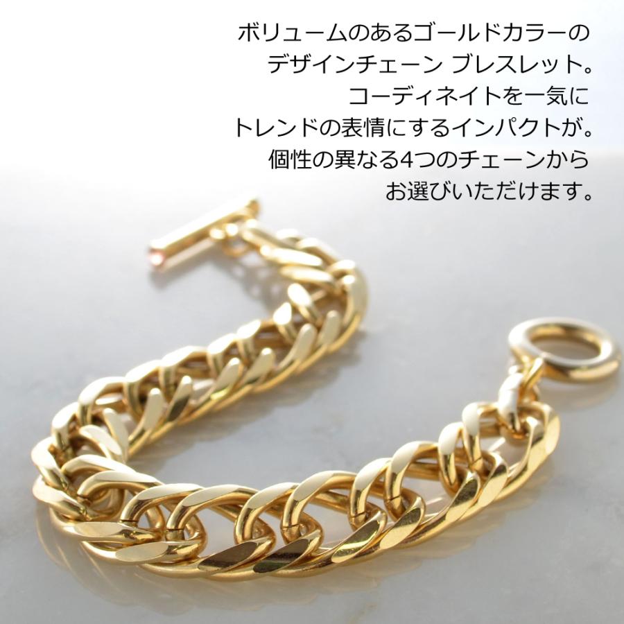 ブレスレット レディース ソリッドチェーン ゴールド ブレスレット チェーン チェーンブレス ゴツめチェーン ゴールドカラー 4種類 B0630 R Days代官山 通販 Yahoo ショッピング