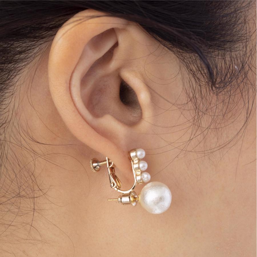 ピアス　パール付き　（み） K10YGフレッシュウォーターパール/ピンクトルマリンピアス