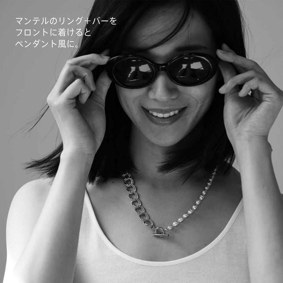 ガラスパール & チェーン ハーフアンドハーフ ネックレス R-days