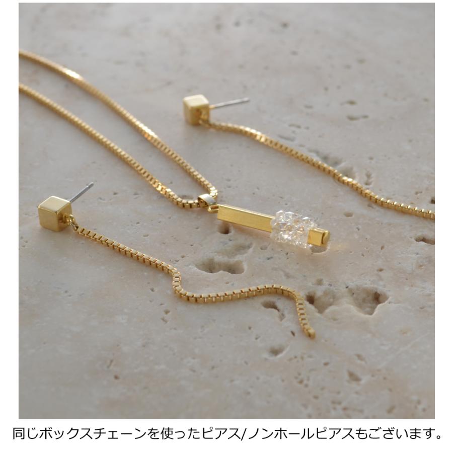 スワロフスキー チューブ Y字 ネックレス R-days クリスタル