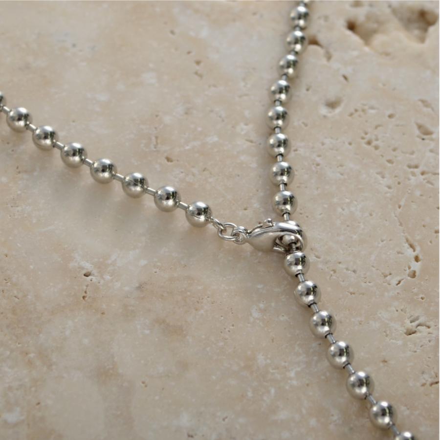 ボールチェーン Y字 ネックレス 縦長 細見え すっきり トレンド