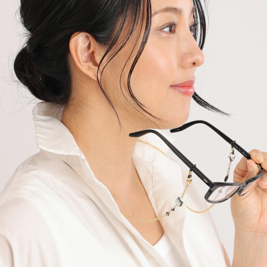 猫好き メガネチェーン マスクチェーン マザーオブパール パール