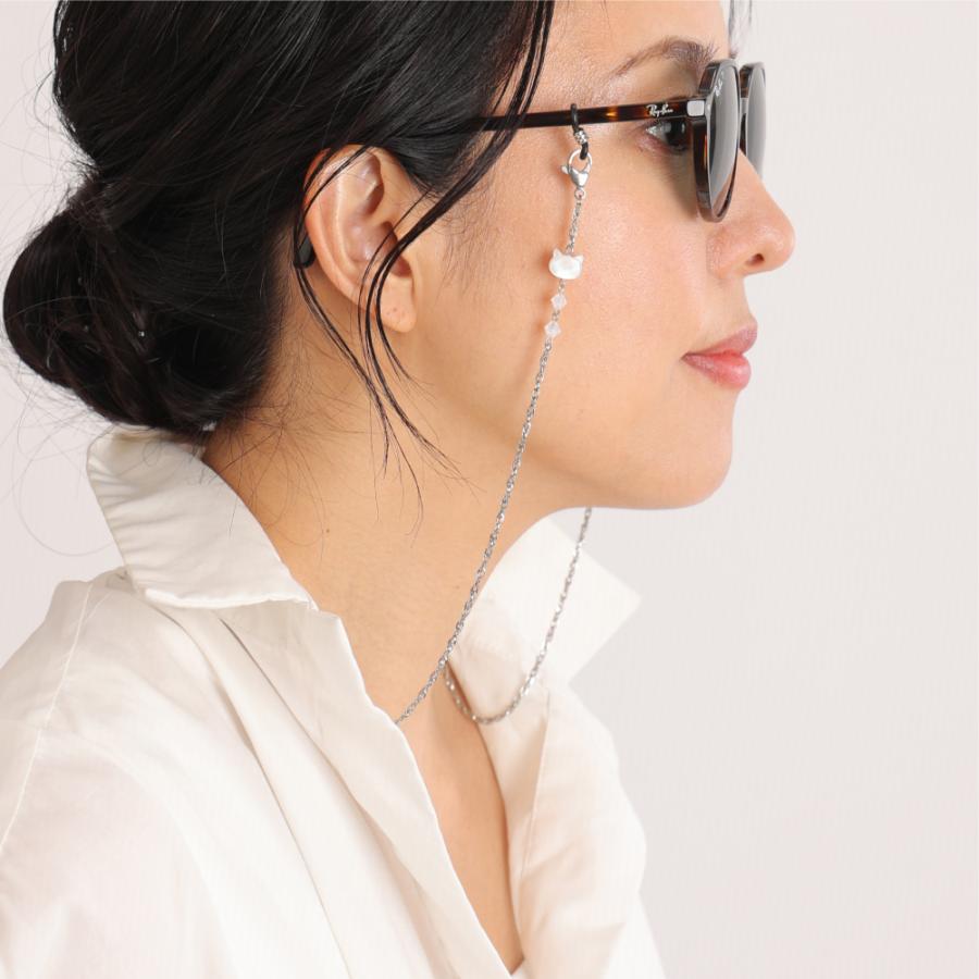 ♪❤️猫　ねこ　べっこう　パール　マスクチェーン　メガネチェーン　メガネストラップ 2b4d282a766372db341636cf0d3174