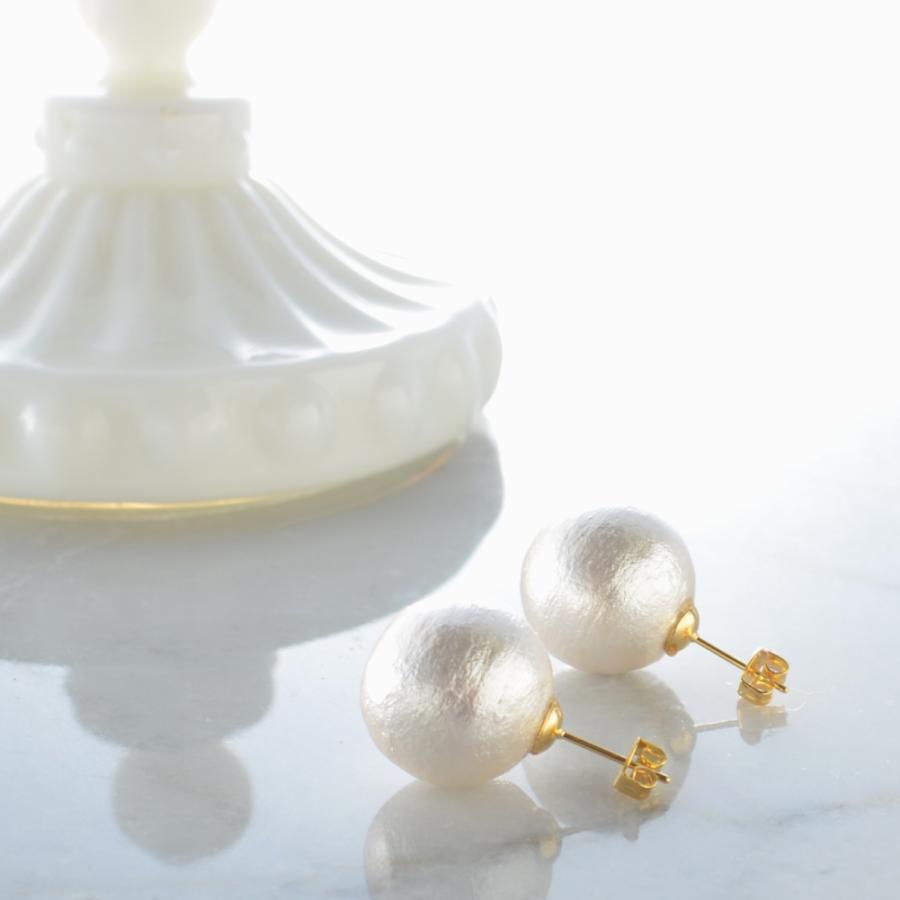 ピアス イヤリング レディース パール コットンパール 痛くない 大ぶり 大粒 シンプル 卒園式 入学式 14mm 16mmコットンパール ピアス イヤリング P0093 R Days代官山 通販 Yahoo ショッピング