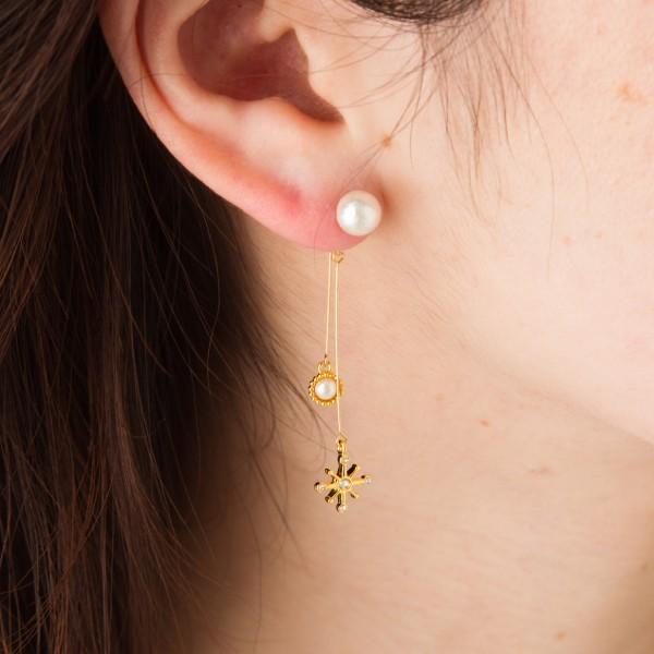 ☆ピアス用バックキャッチ パール＆ムーン☆ ピアスアクセサリー