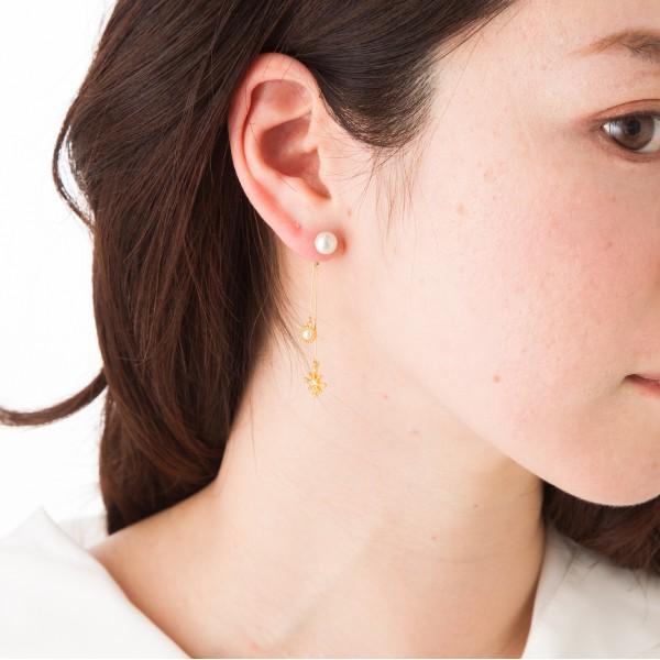 ☆ピアス用バックキャッチ パール＆ムーン☆ ピアスアクセサリー