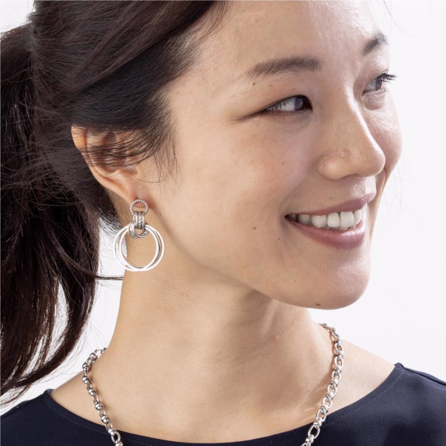 トリプルツイストリングピアス イヤリング シルバー ゴールド