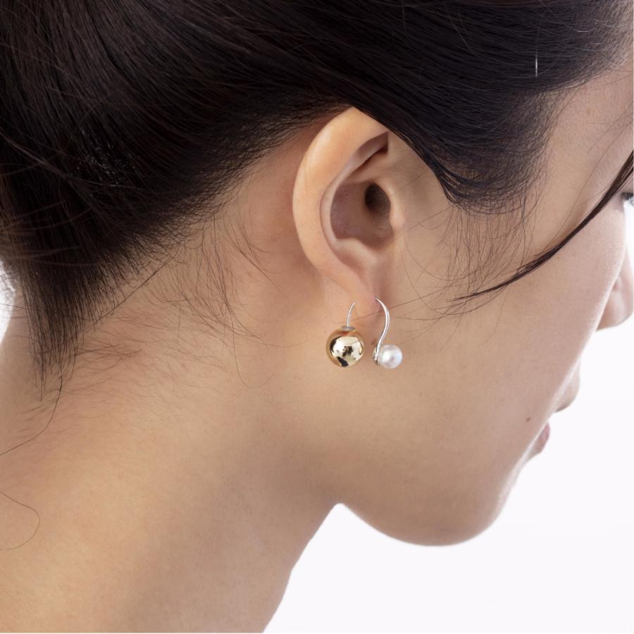 セラスパール フック ダブル ピアス ダブルピアス ピアスキャッチ 夏パール 透明虹色 セラス フックピアス シンプル バイカラー アクセサリー レディース P0643 R Days代官山 通販 Yahoo ショッピング