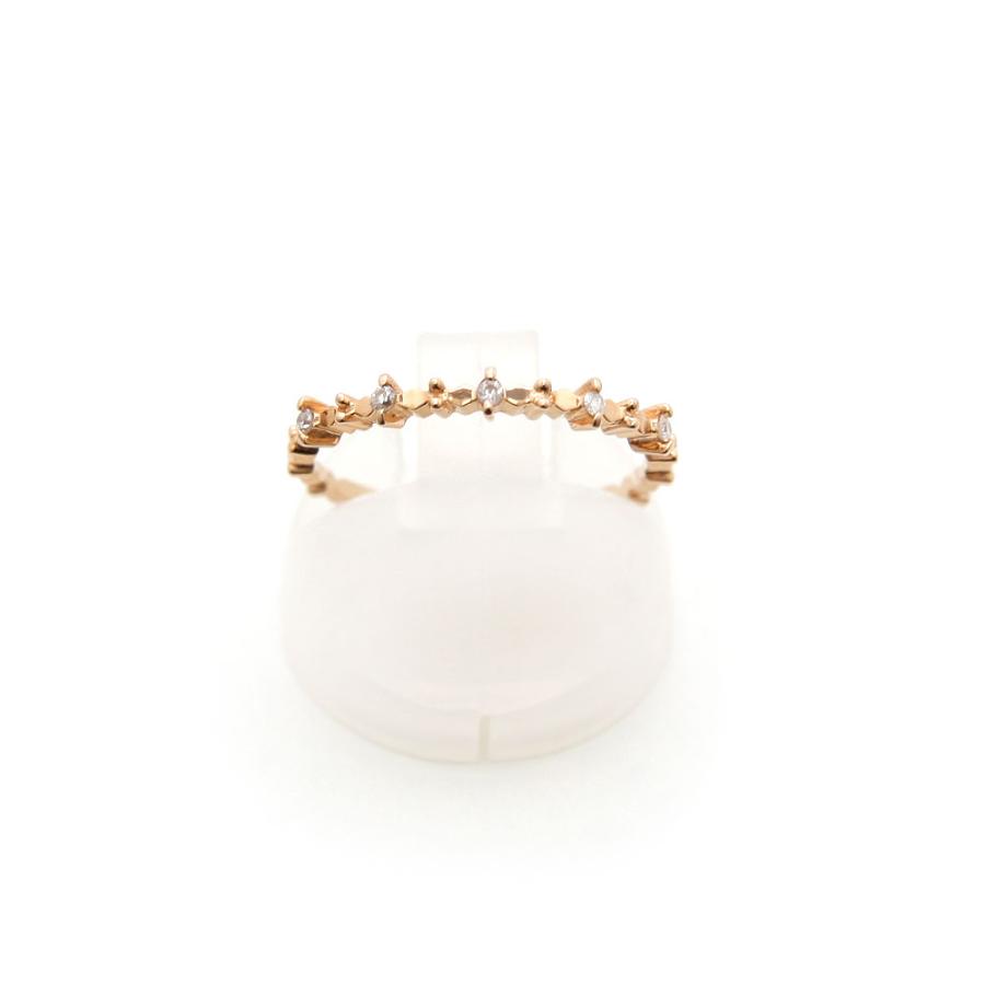 美品 agete アガット K18PG リング ダイヤモンド約11号