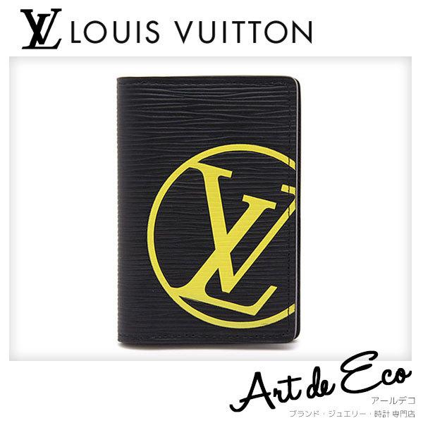 世界的に Vuitton Louis ブラック M Lvサークル ポッシュ ドゥ オーガナイザー エピ 名刺入れ ルイヴィトン フランス製 黒 レザー ノワール Lvサークルがアクセント ブラック 美品 中古 おすすめ 人気 メンズ ブランド 財布 帽子 ファッション小物