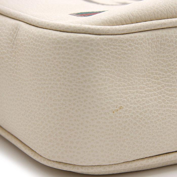 ヴィンテージ☆Gucci グッチ☆ホワイトロゴメッセンジャーバッグ GUCCI グッチ メッセンジャーバッグ グッチプリント レザー