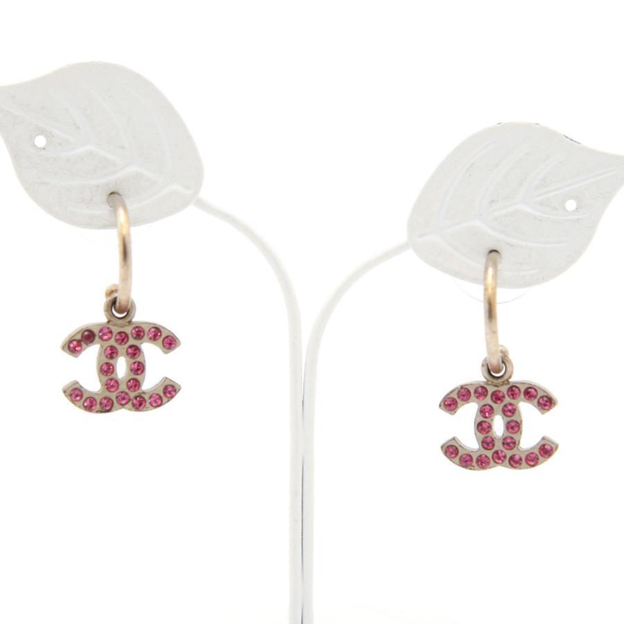 CHANEL シャネル ピアス ココマーク ピンク ラインストーン CHANEL シャネル ピアス ココマーク ピンク ラインストーン