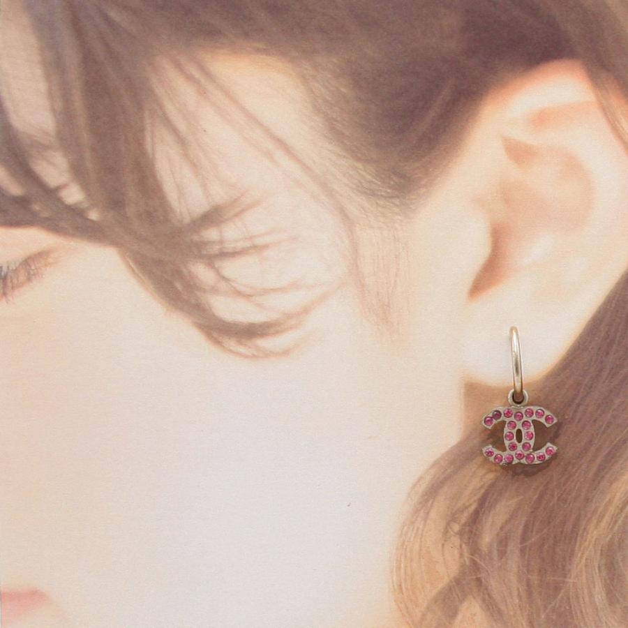 CHANEL シャネル ピアス ココマーク ピンク ラインストーン CHANEL シャネル ピアス ココマーク ピンク ラインストーン