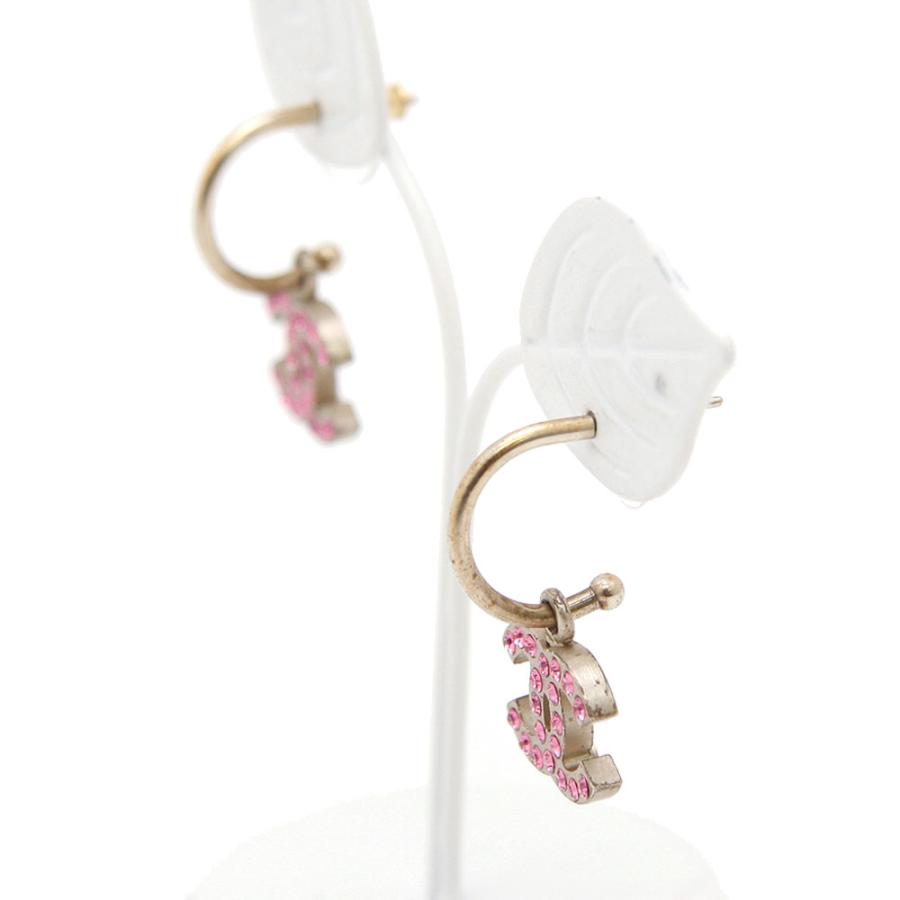 CHANEL シャネル ピアス ココマーク ピンク ラインストーン CHANEL シャネル ピアス ココマーク ピンク ラインストーン