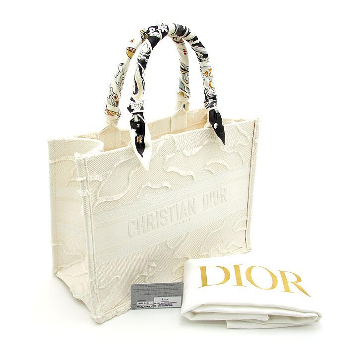 Dior Book Tote トートバッグ ディオール ブック トート ミディアム M1296ZWAH ツイリー付 カモフラージュ ホワイト イタリア製 中古 良品｜r-deco-online｜18