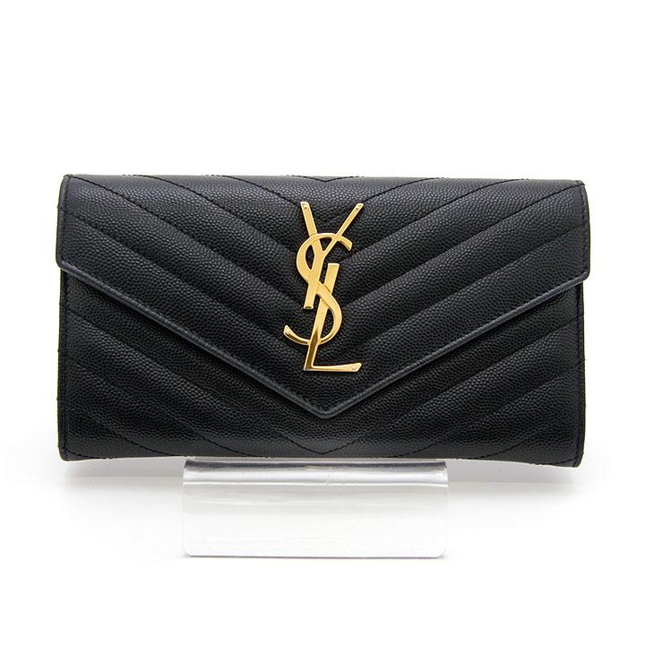 サンローラン SAINT LAURENT 長財布 モノグラム 372264 ブラック YSL