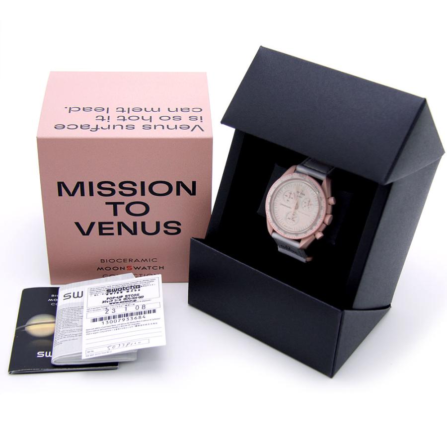 Swatch 腕時計 オメガ×スウォッチ ムーンスウォッチ MISSION TO VENUS ミッショントゥヴィーナス SO33P100 ピンク ホワイト ブランド時計 中古 美品｜r-deco-online｜10