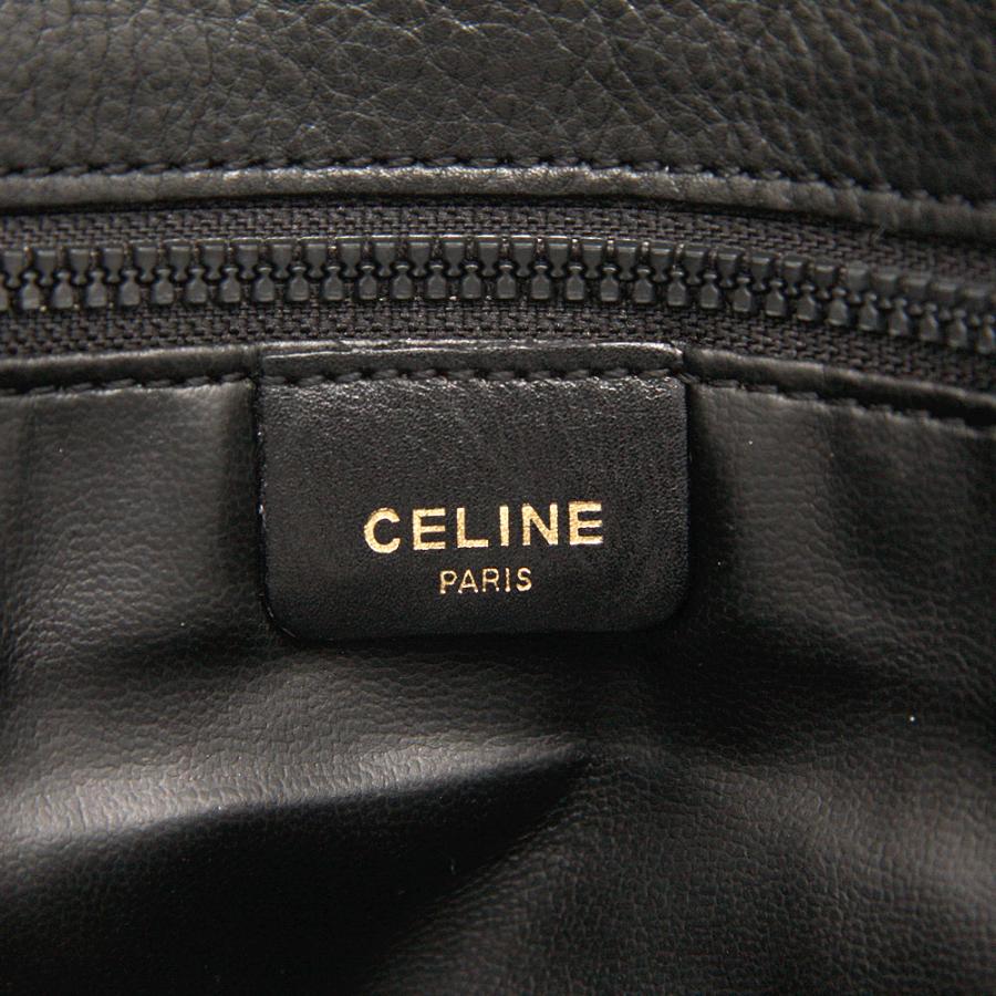 CELINE ブラックレザーショルダーバッグ CELINE セリーヌ ショルダーバッグ Medium Besace ミディアム