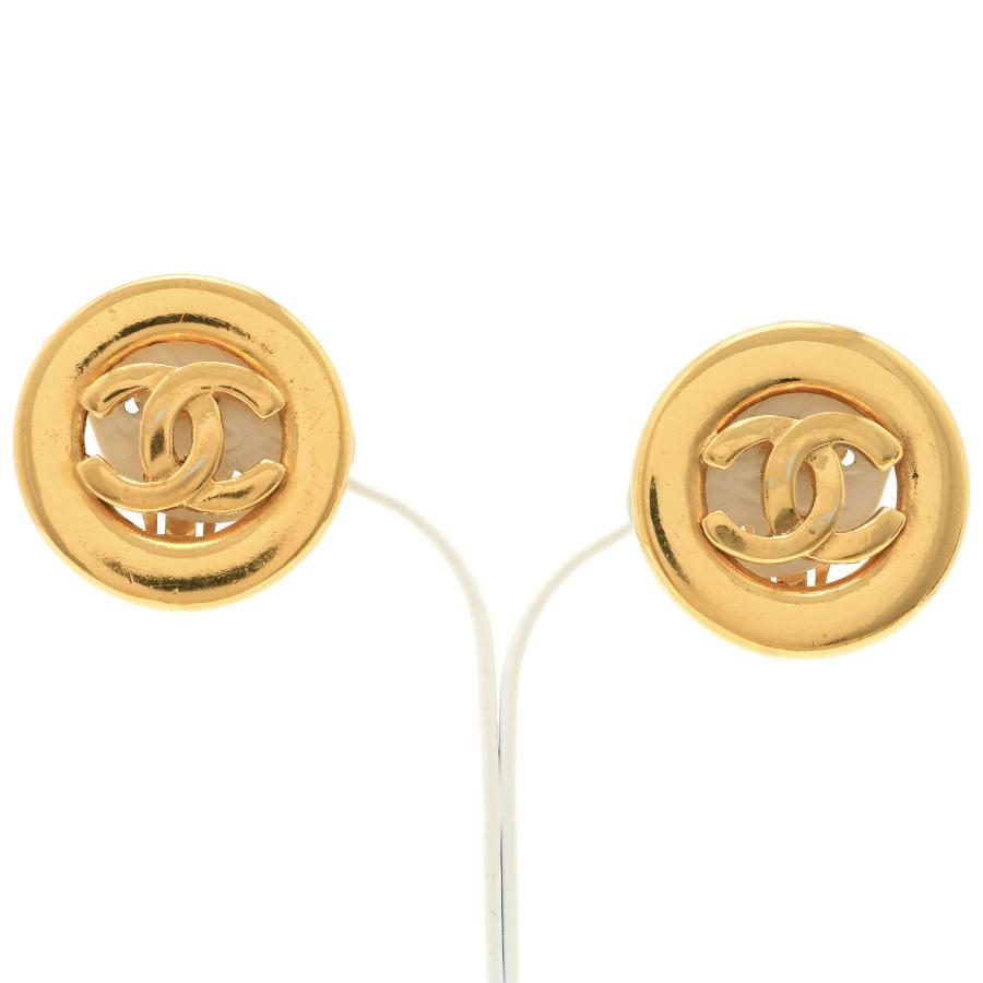 ヴィンテージ CHANEL シャネル ロゴ ココマーク イヤリング ゴールド CHANEL（シャネル） イヤリング ココマーク サークル ヴィンテージ