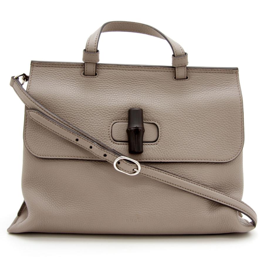 【美品】GUCCI グッチ バンブーデイリー 2WAY グレージュ レザー バンブー グッチ ハンドバッグ デイリー レザー 2way 370831