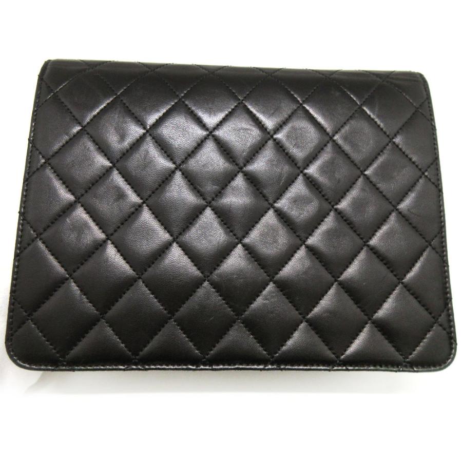 CHANEL ブラックレザー マトラッセ シャネル CHANEL ショルダーバッグ シングルフラップ