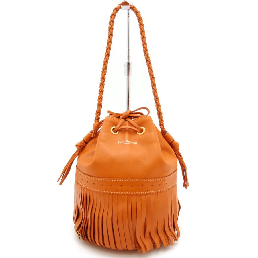 美品 ジェイ＆エム デヴィッドソン J&M DAVIDSON ショルダーバッグ カーニバル ミディアム 1355 7314 5520 オレンジ 2way レザー 巾着型 J&M Davidson（J＆Mデヴィッドソン） ジェイ＆エム デヴィッドソン