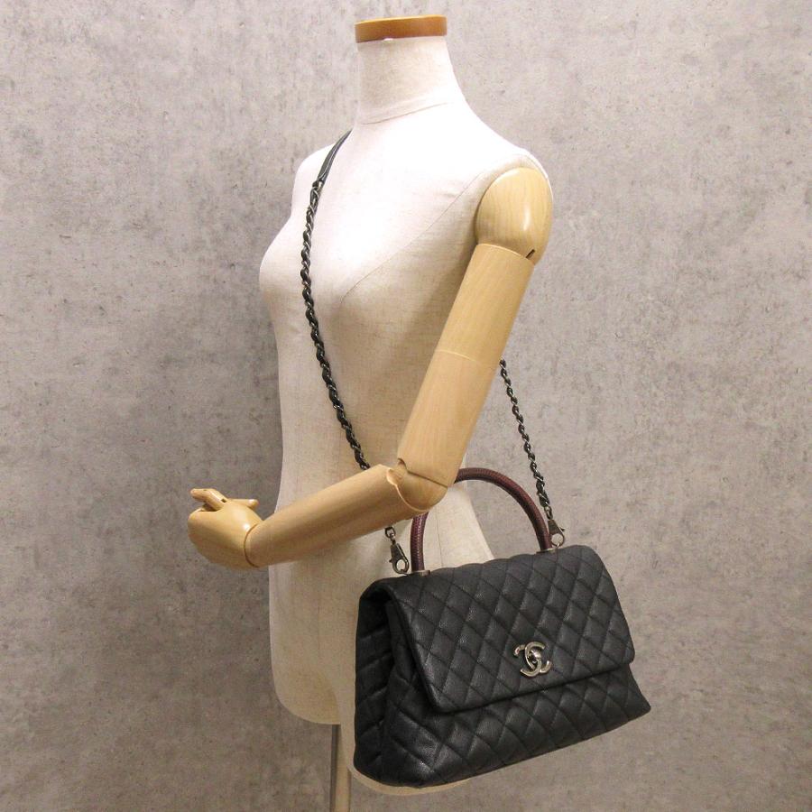 未使用品◎CHANEL シャネル A92991 ココハンドル29 ランダムシリアル キャビアスキン ココマーク 2WAY ハンド／チェーンショルダーバッグ ブラック ゴールド金具 箱・保存袋付き イタリア製 レディース CHANEL（シャネル） ハンドバッグ ココハンドル 29 チェーンショルダー