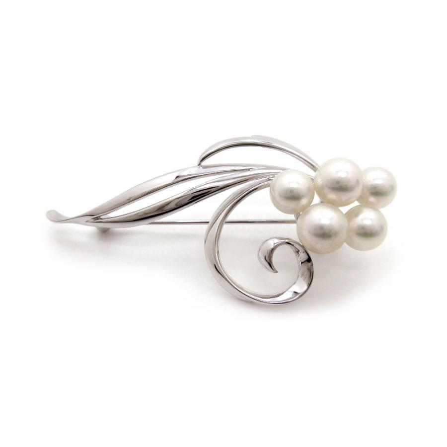 MIKIMOTO ミキモト ブローチ 5粒 パール 真珠 シルバー MIKIMOTO ミキモト ブローチ 5粒 パール 真珠 シルバー
