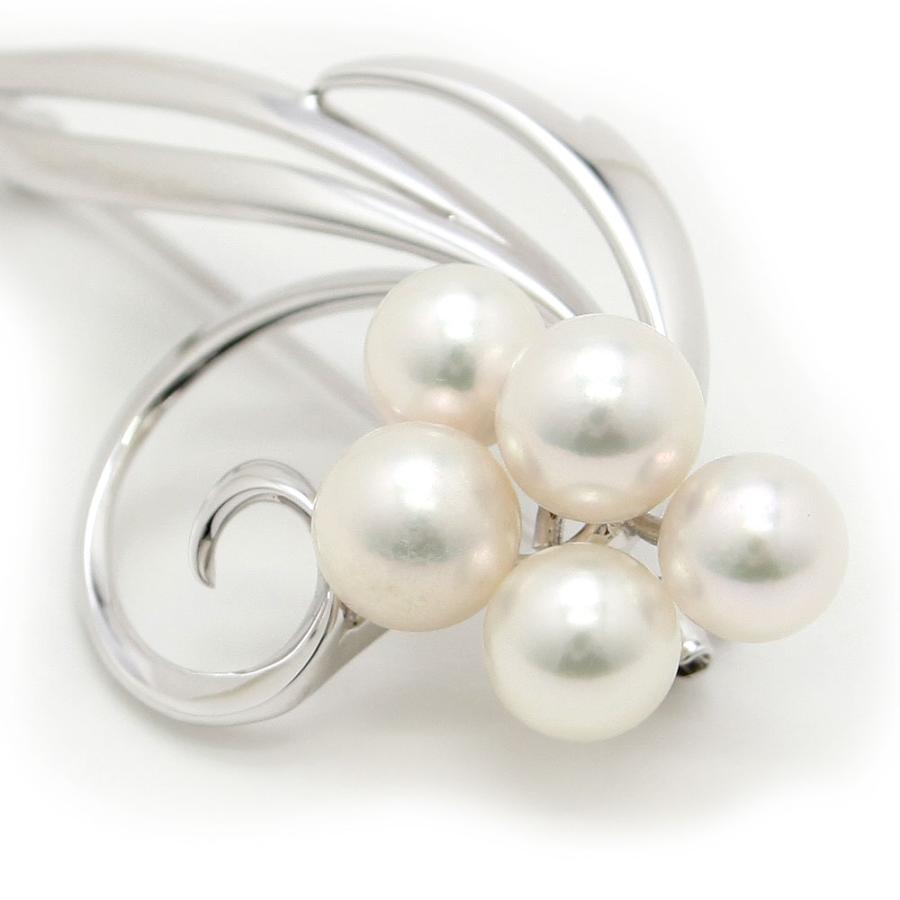 MIKIMOTO ミキモト ブローチ 5粒 パール 真珠 シルバー MIKIMOTO ミキモト ブローチ 5粒 パール 真珠 シルバー