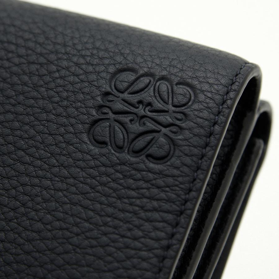 【美品】ロエベ トライフォールド ウォレット 三つ折り財布 黒 LOEWE ロエベ Logo Tri-Fold Zip Wallet トライフォールド