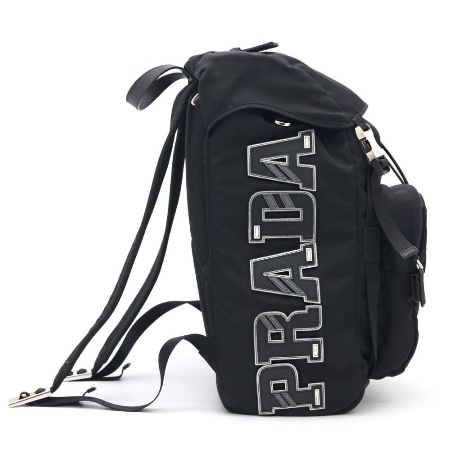 【美品】PRADA プラダ リュック テスート ナイロン ロゴ刺繍 黒 PRADA - 美品 PRADA プラダ 三角ロゴ テスート ナイロン
