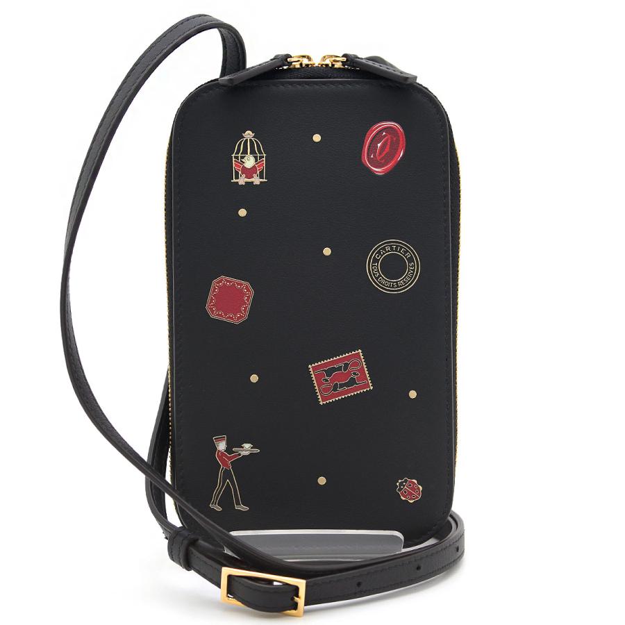【極美品】Cartier ディアボロ ドゥ カルティエ フォンケース ポーチ 黒 極美品】Cartier ディアボロ ドゥ カルティエ フォンケース