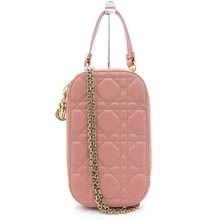 美品 Christian Dior クリスチャン・ディオール ショルダーバッグ Lady Dior Call'in Dior フォンホルダー S0872ONMJ イエロー レディース ミニバッグ 斜め掛け ポシェット チェーン パステル 中古 Christian Dior（クリスチャン・ディオール） ショルダーバッグ Lady