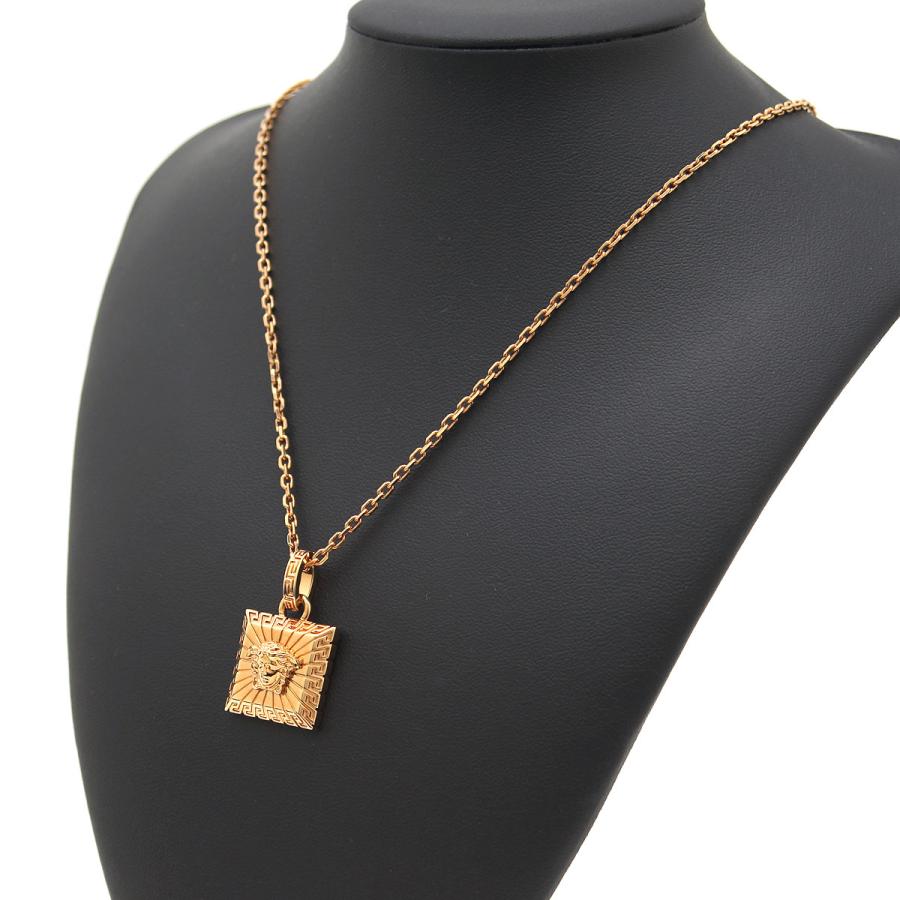 美品　VERSACE メデューサ　ゴールド　ネックレス スクエアパヴェストーン VERSACE ヴェルサーチェ ネックレス ペンダント メドゥーサ
