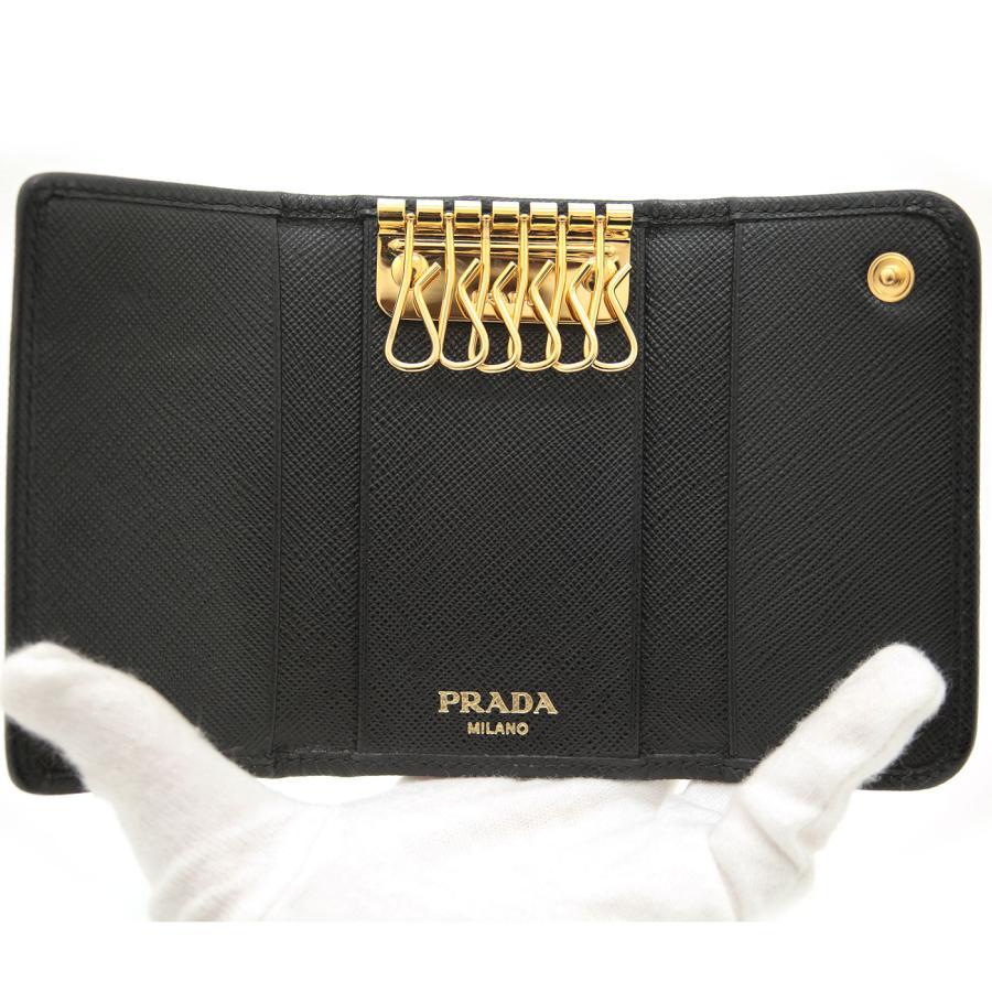 プラダ PRADA キーケース 6連 テスート ナイロン サフィアーノ