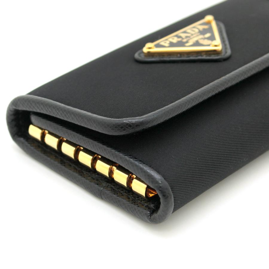 プラダ PRADA キーケース 6連 テスート ナイロン サフィアーノ
