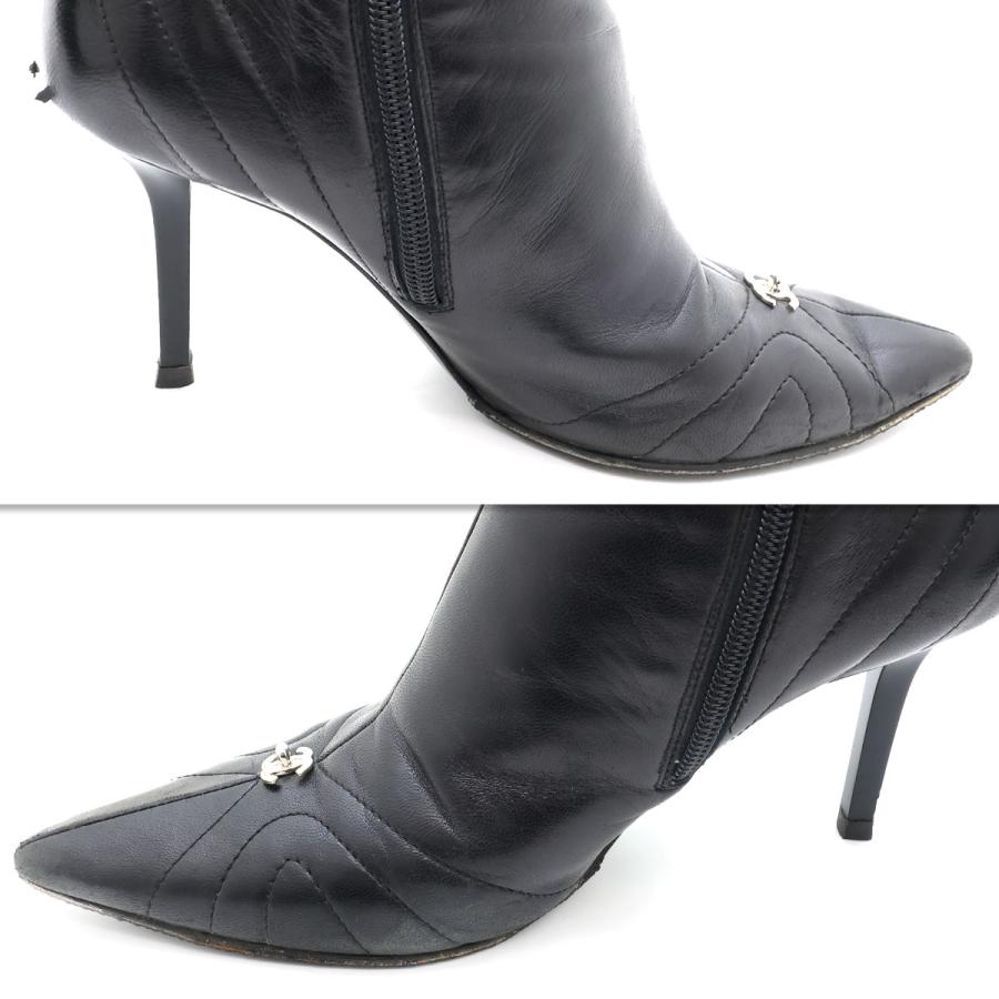 CHANEL シャネル ブーツ ポインテッドトゥ サイドジップ ロング