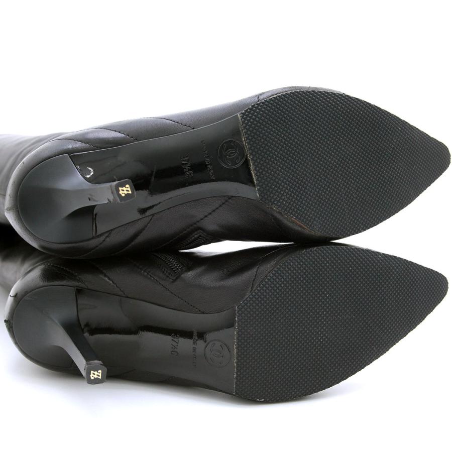 CHANEL シャネル ブーツ ポインテッドトゥ サイドジップ ロング