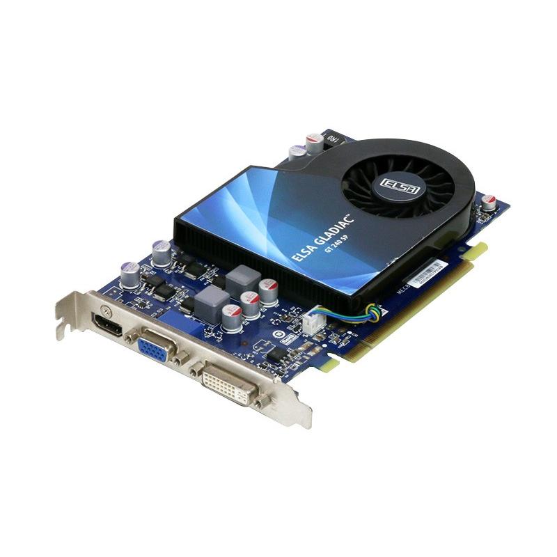 ELSA GeForce GT240 512MB HDMI/VGA/DVI PCI Express x16 GD240-512EBSP【中古】｜r-device