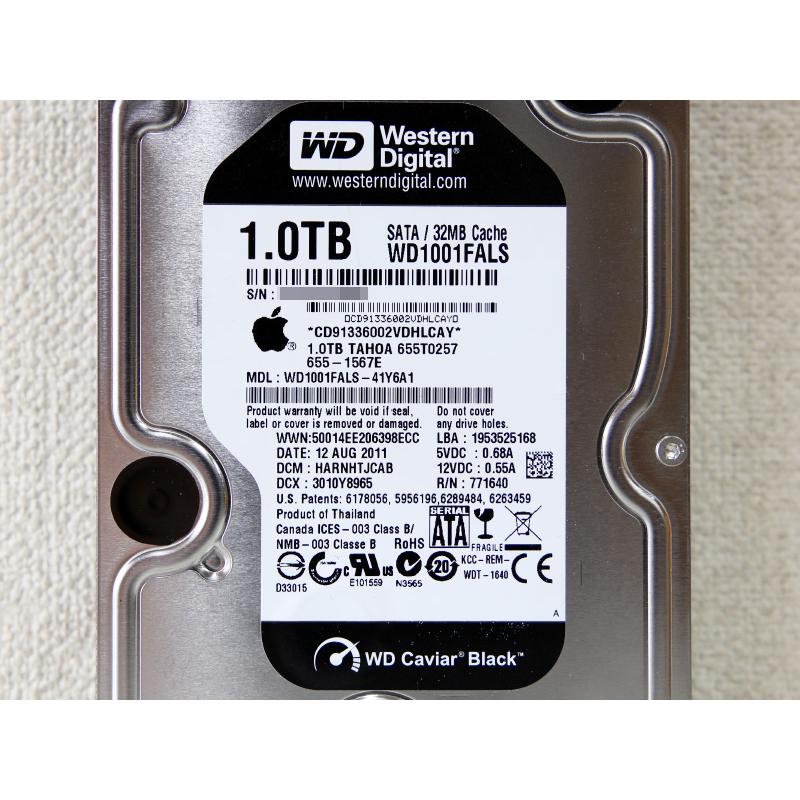 数量限定特価即納可能 655-1567E Apple 1TB 3.5インチ/SATA/7200rpm Western Digital Corporation Caviar Black WD1001FALS-41Y6A1【ハードディスク】