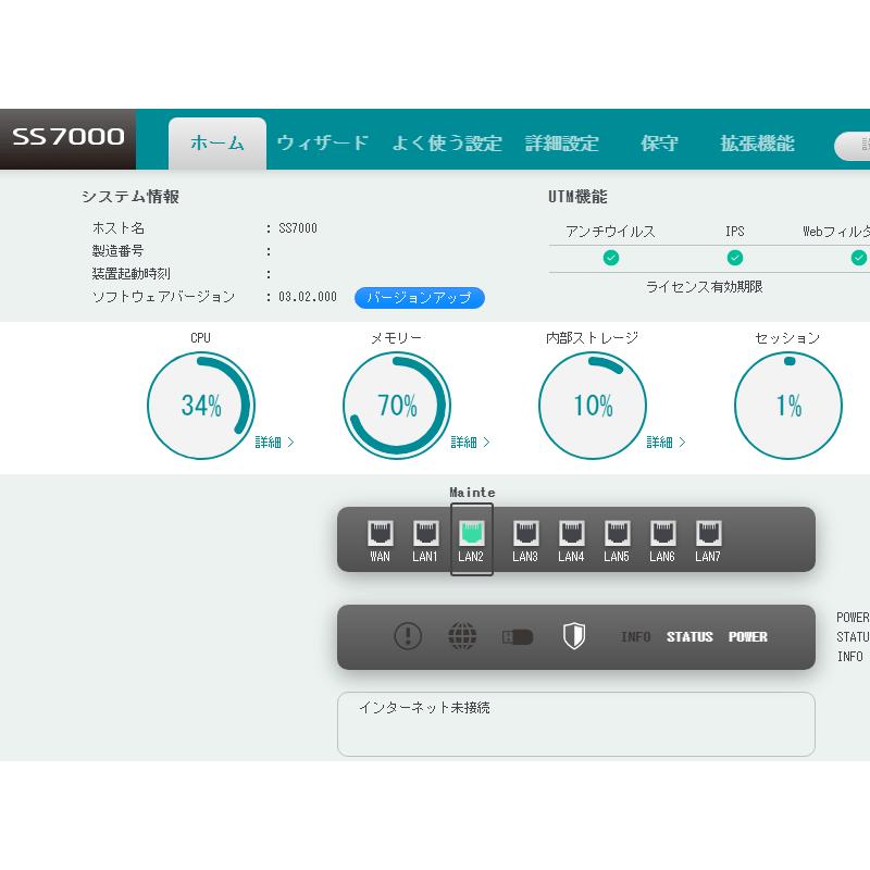 SS7000 Std SAXA UTM 統合脅威管理 アプライアンス V03.02.000 SS7000 Std SAXA UTM 統合脅威管理 アプライアンス V03.02.000