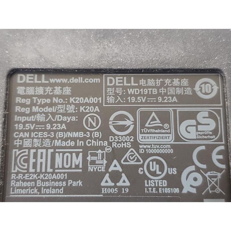 DELL Thunderbolt Dock WD19TB USB-C/Thunderbolt3/HDMI/Dual 