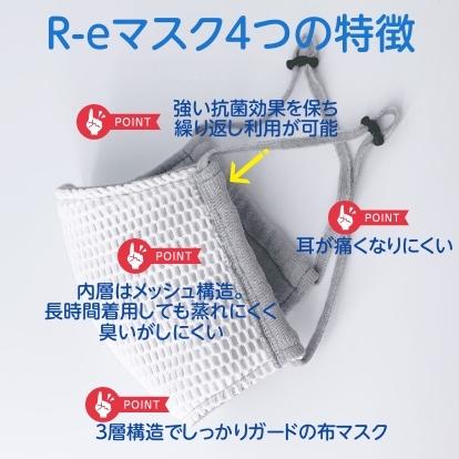 マスク 抗菌 エゾリス 日本製 抗ウィルス 洗える３層 R-e |  | 04