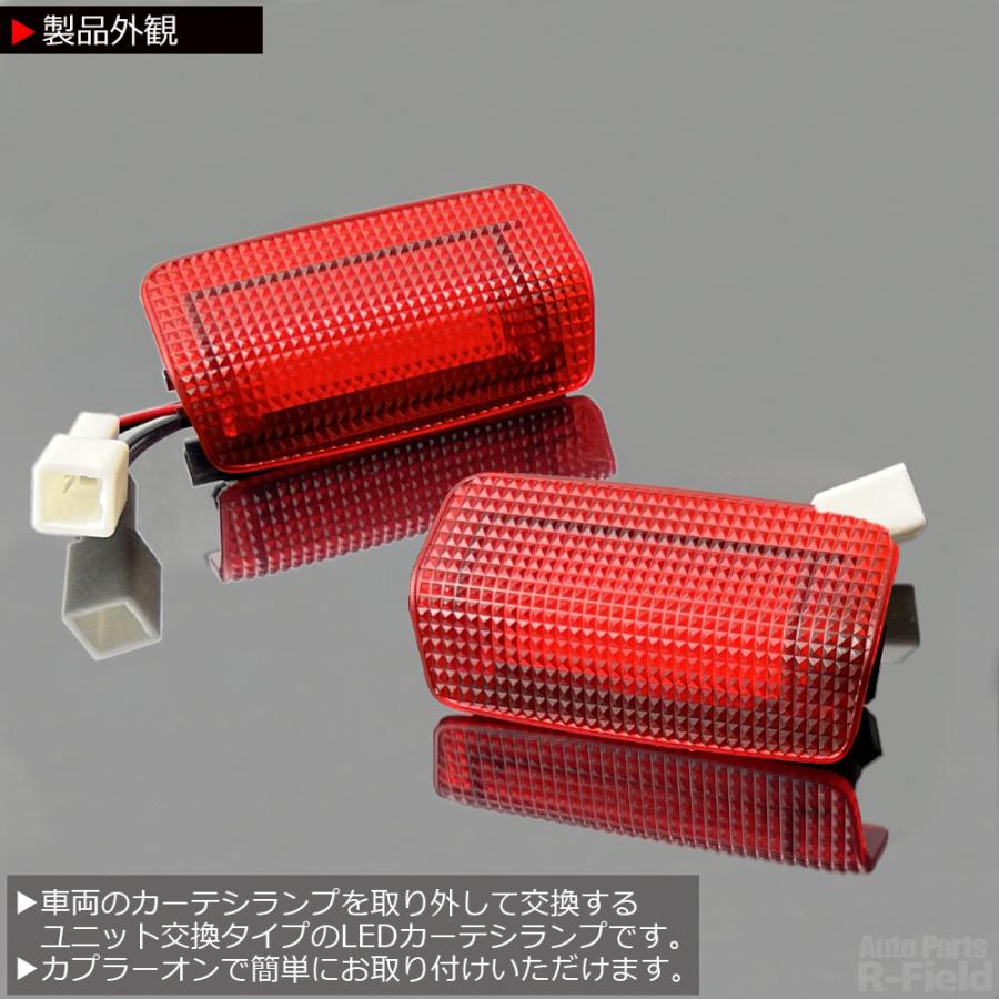クラウン 220系 LEDカーテシランプ レッド / レッドレンズ ドア